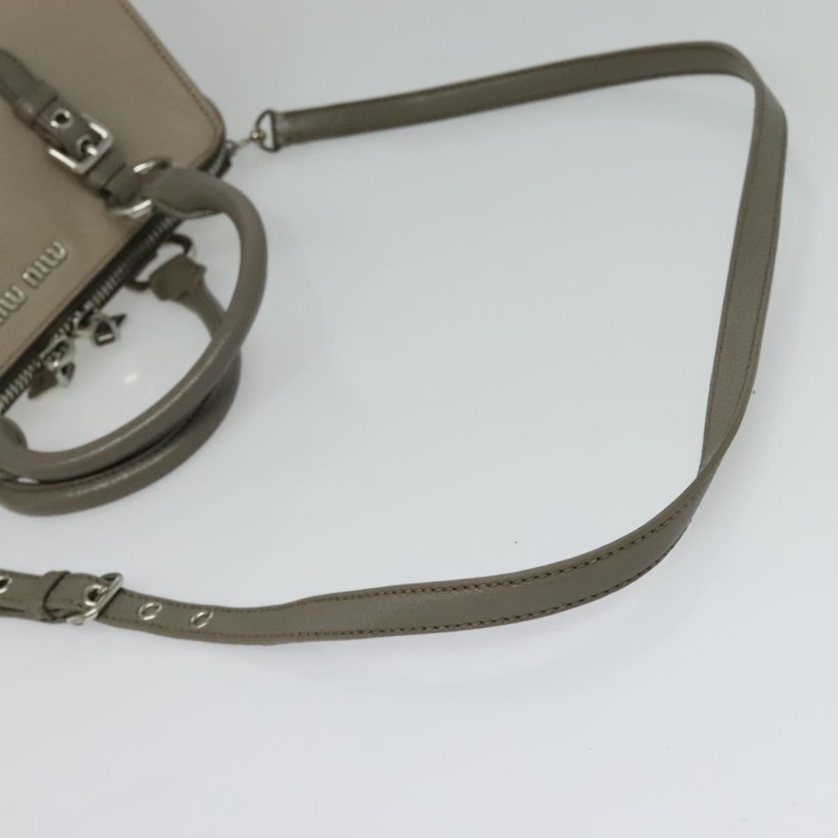 Miu Miu Madras Bowler Bag Leather, GRAY, LEATHER, Handbag