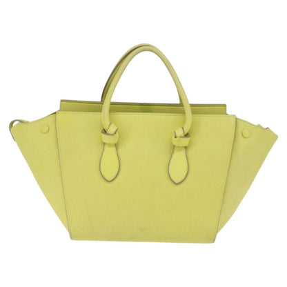 Celine Tie Knot Tote Smooth Leather, YELLOW, LEATHER, Tote bag