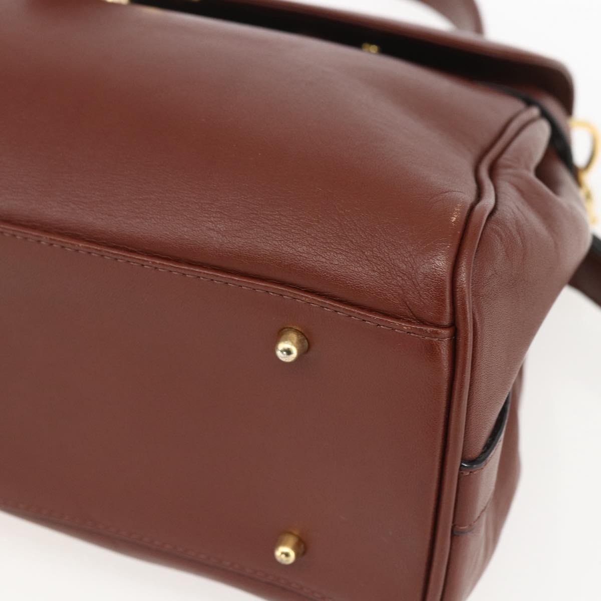 Valentino Garavani Vintage Handbag Leather, BROWN, LEATHER, Handbag