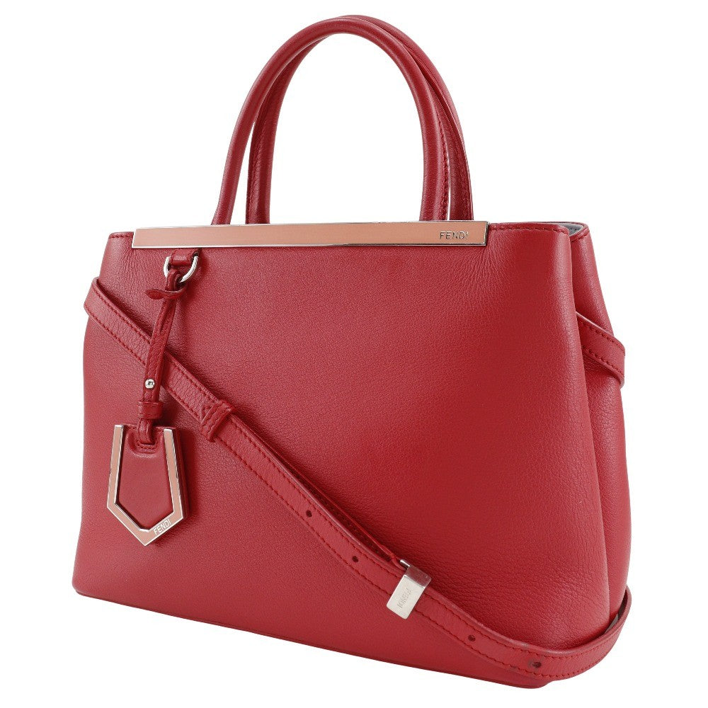 Fendi 2Jours Bag Leather, RED, CALFSKIN, Tote bag