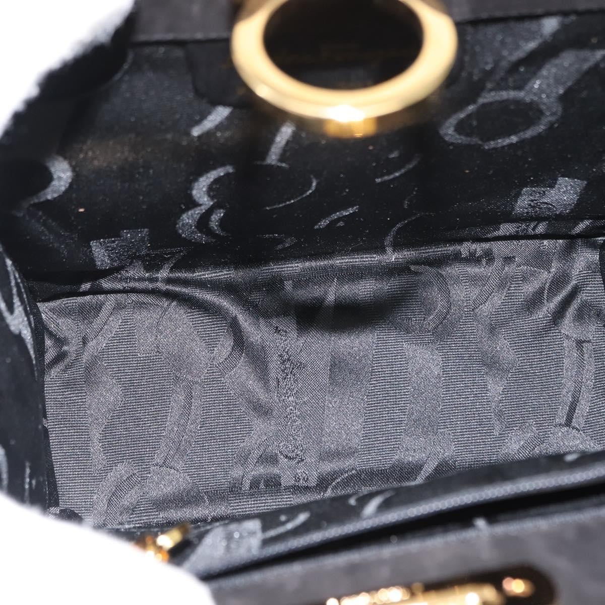 Salvatore Ferragamo Vintage Gancini Chain Shoulder Bag Suede, BLACK, SUEDE, Shoulder bag