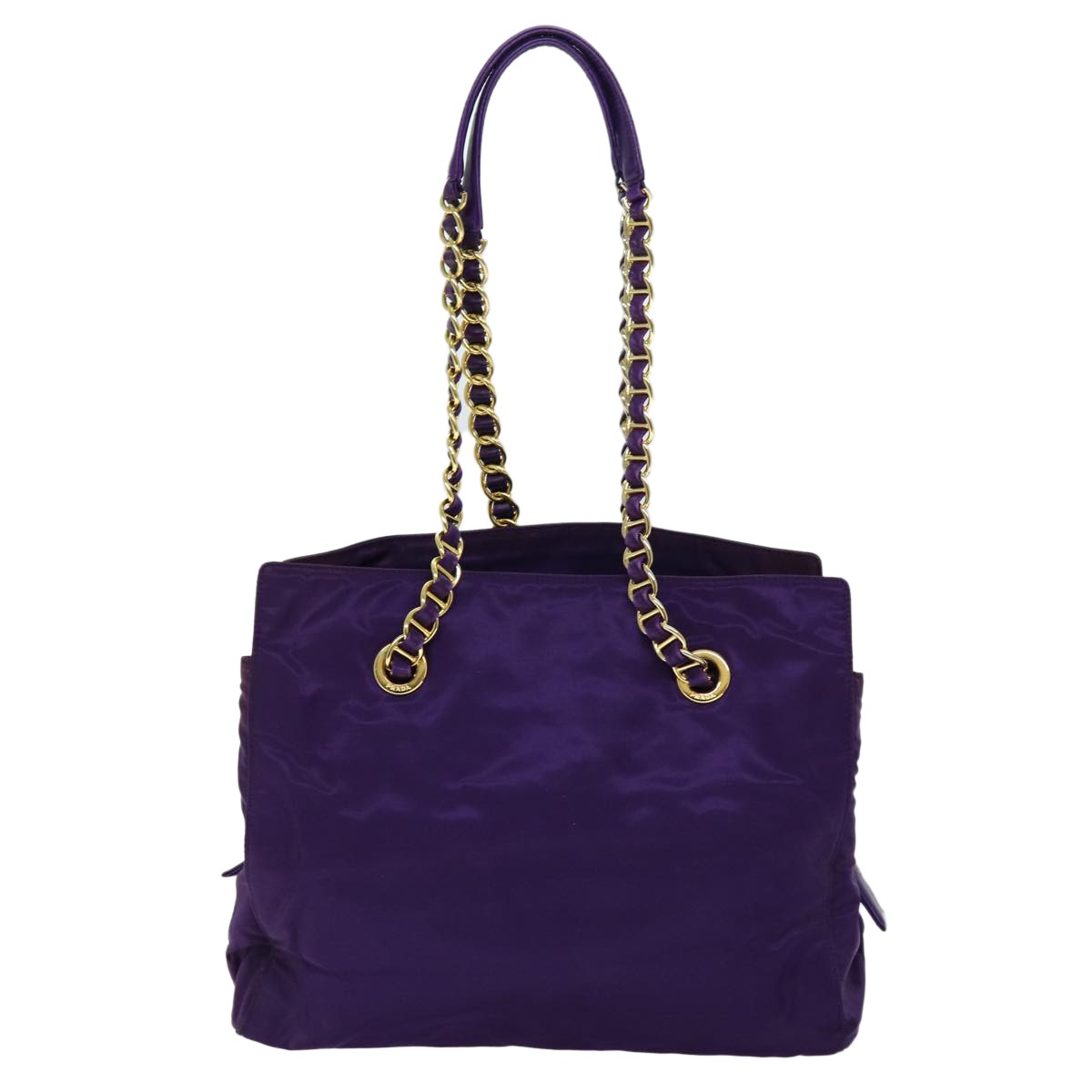 Prada Convertible Chain Tote Quilted Tessuto, PURPLE, NYLON, Shoulder bag