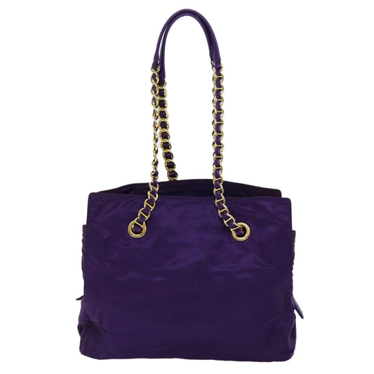 Prada Convertible Chain Tote Quilted Tessuto, PURPLE, NYLON, Shoulder bag