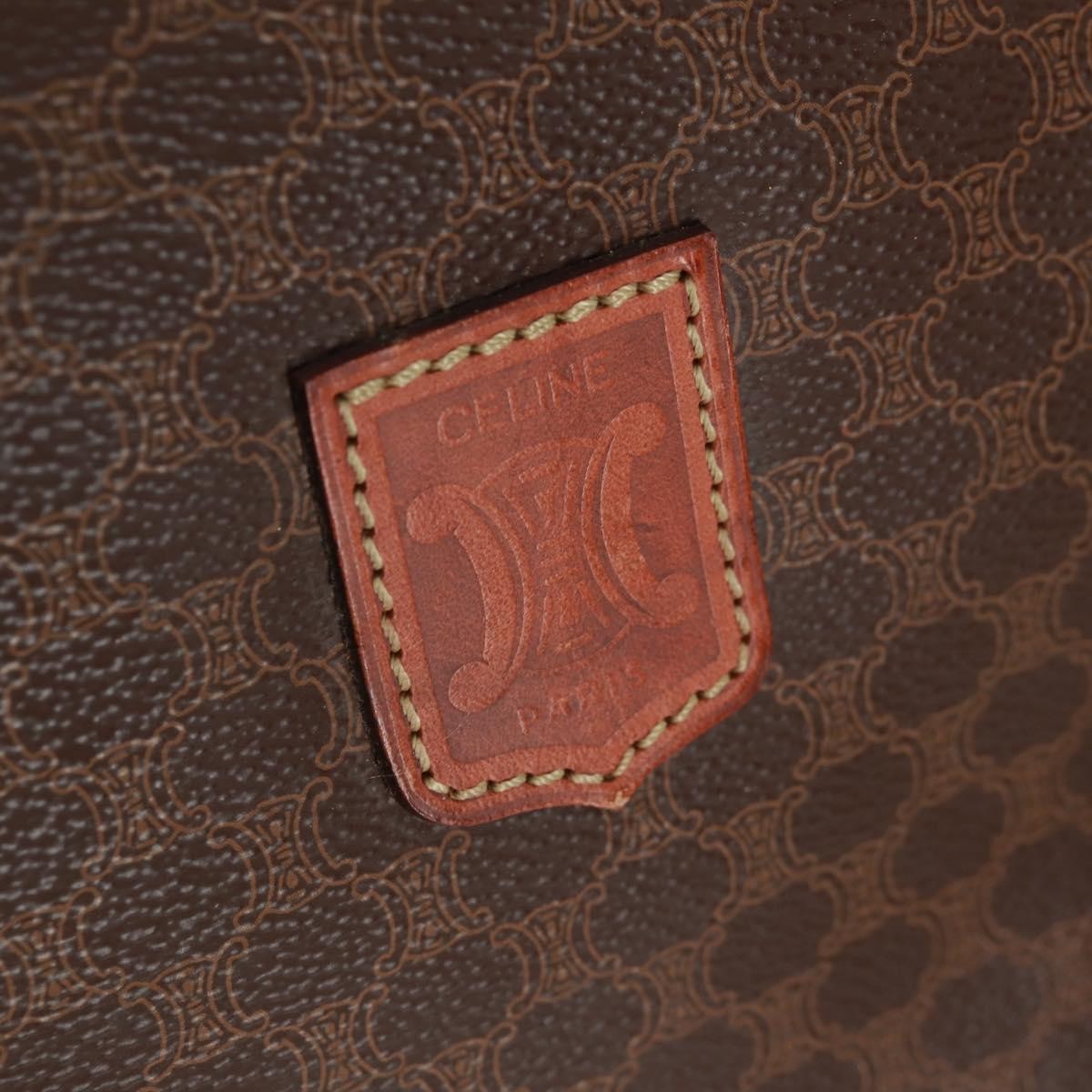 Celine Vintage Macadam Boston bag Canvas and Leather, BROWN, CANVAS, Travel bag