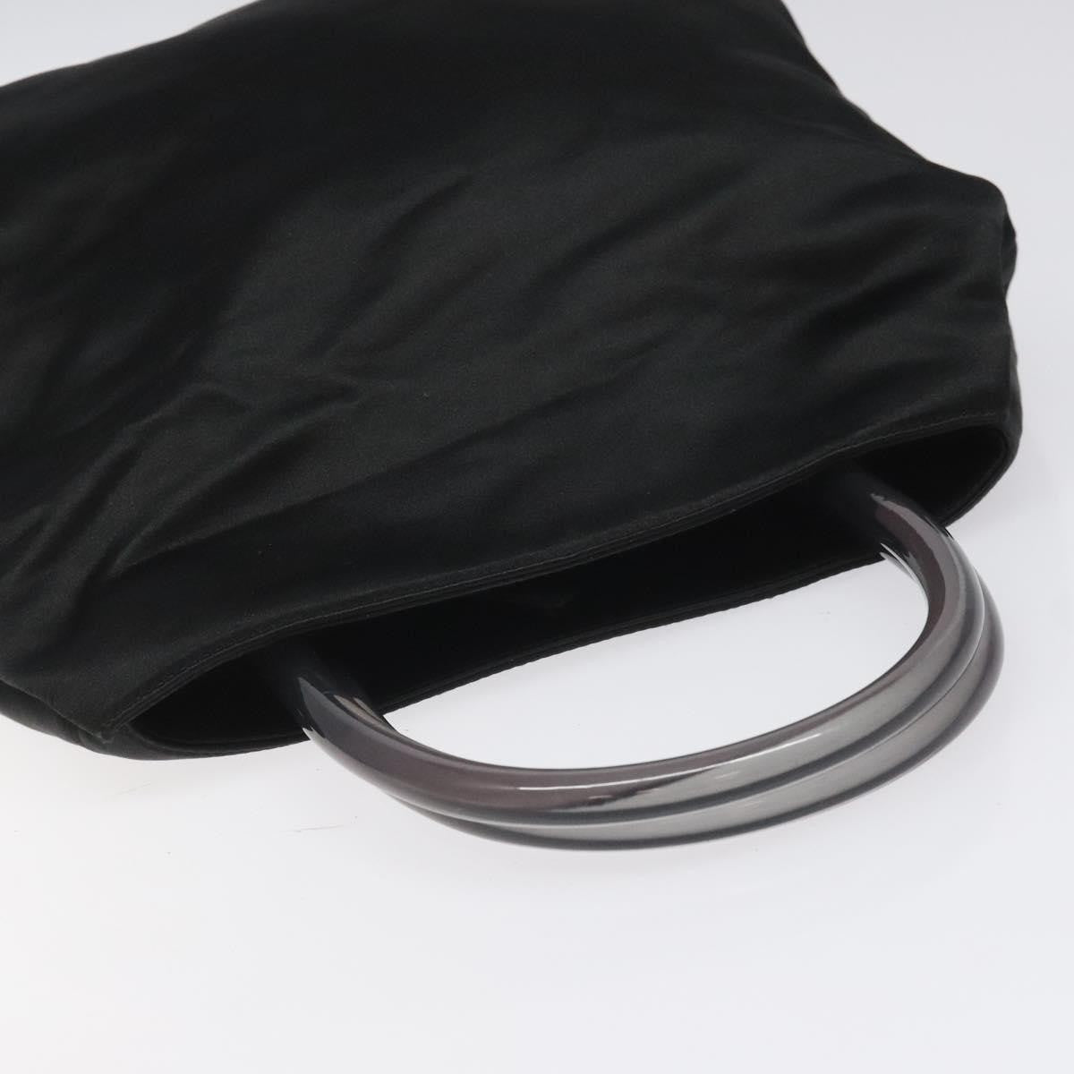 Prada Resin Handle Tote Satin, BLACK, SATIN, Tote bag