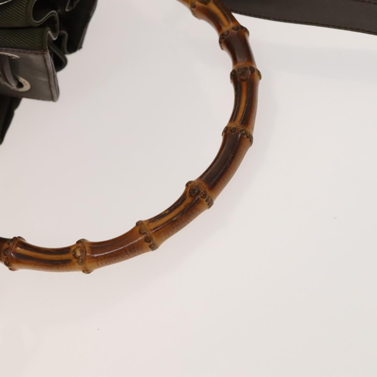 Gucci Vintage Bamboo Bucket Bag Nylon and Leather, BROWN, NYLON, Handbag