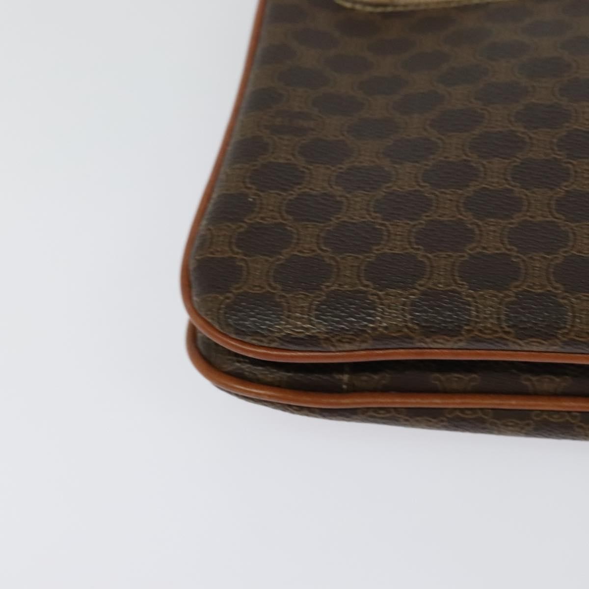 Celine Macadam Shoulder Bag PVC Leather, BROWN, CANVAS, Shoulder bag