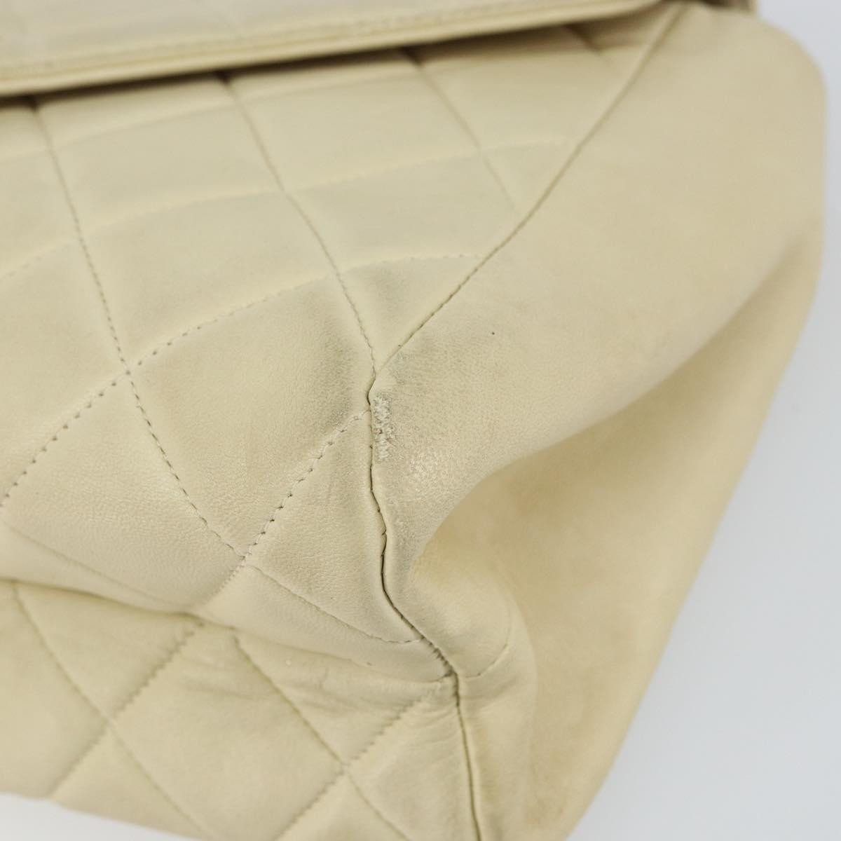 Chanel Vintage Envelope Flap Bag Quilted Lambskin, BEIGE, LEATHER, Shoulder bag