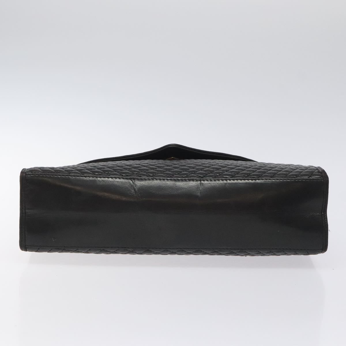 Bally Vintage Handbag Quilted Leather, BLACK, LEATHER, Handbag