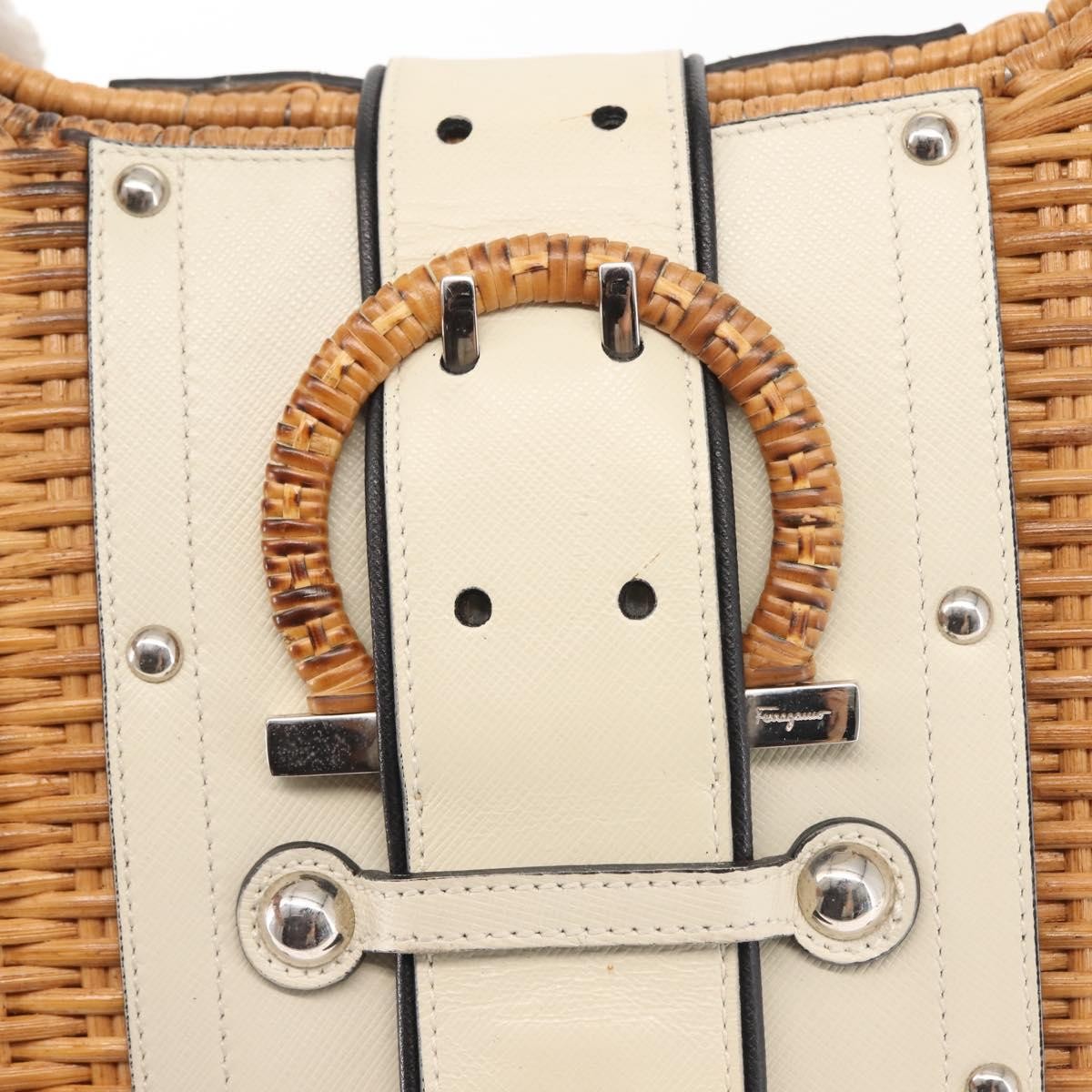 Salvatore Ferragamo Gancini Tote Leather, BROWN, LEATHER, Tote bag