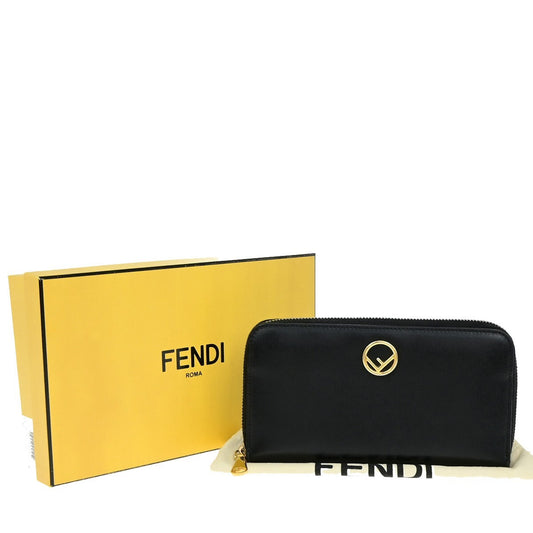 Fendi F is Fendi Zip Around Wallet Leather, BLACK, LEATHER, Wallets