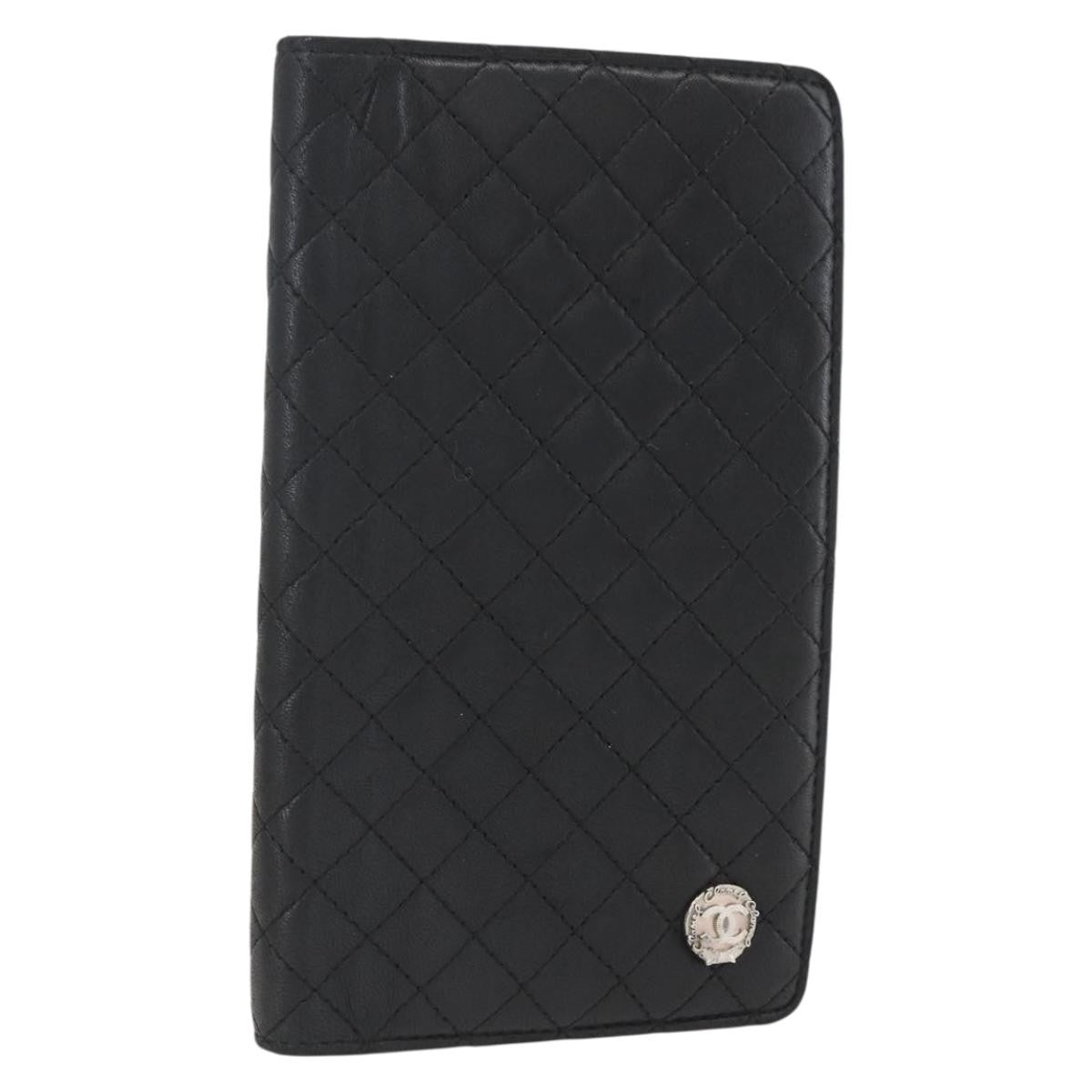 Chanel Vintage CC Bifold Wallet Leather, BLACK, LEATHER, Wallets