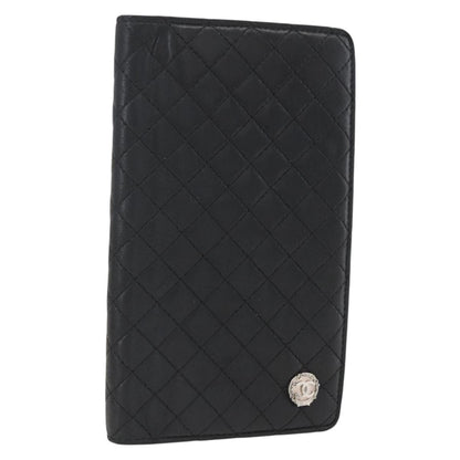 Chanel Vintage CC Bifold Wallet Leather, BLACK, LEATHER, Wallets