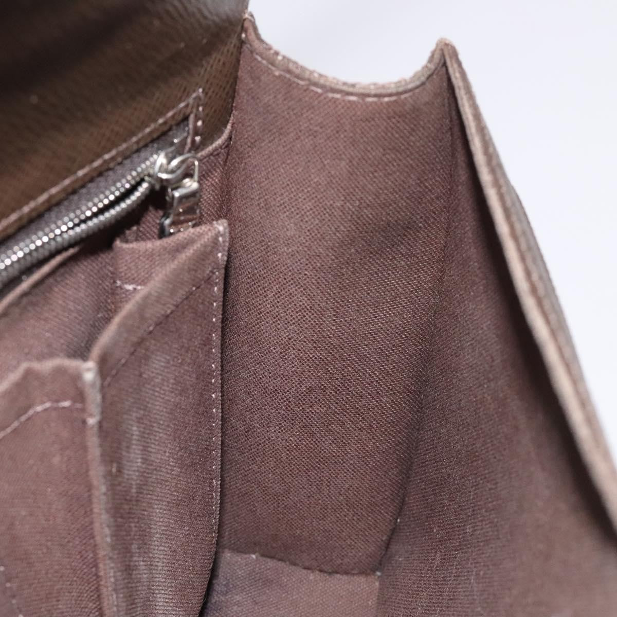 Louis Vuitton Belaia Clutch Taiga Leather, BROWN, LEATHER, Clutche & pouche