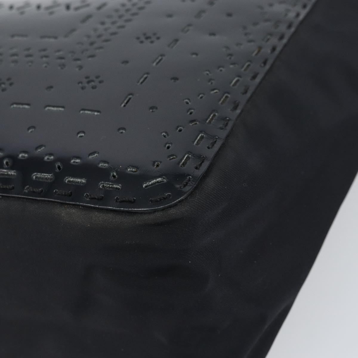 Prada Vintage Tote Tessuto with Leather, BLACK, PATENT_LEATHER, Tote bag