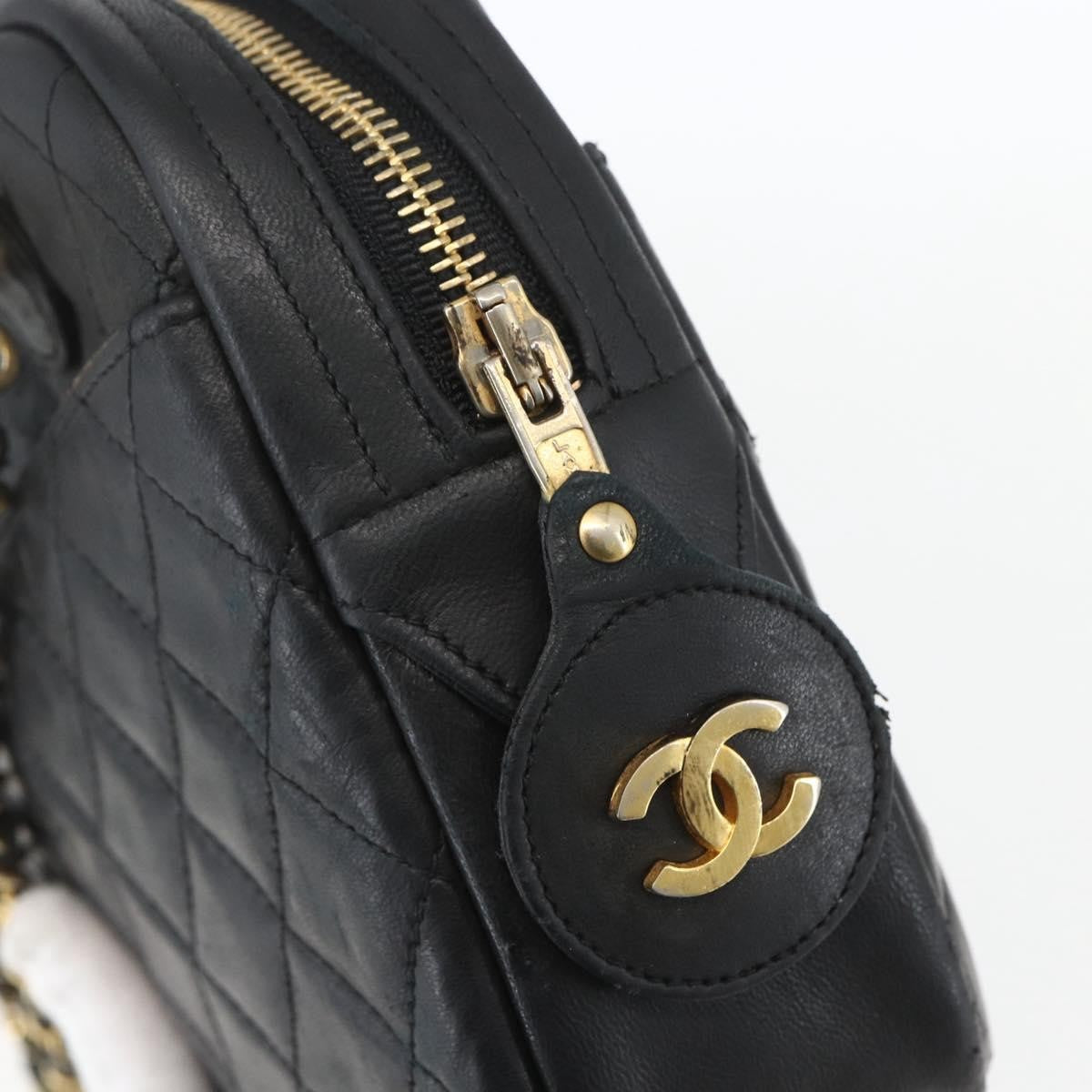 Chanel Vintage Camera Bag Quilted Leather, BLACK, LEATHER, Shoulder bag