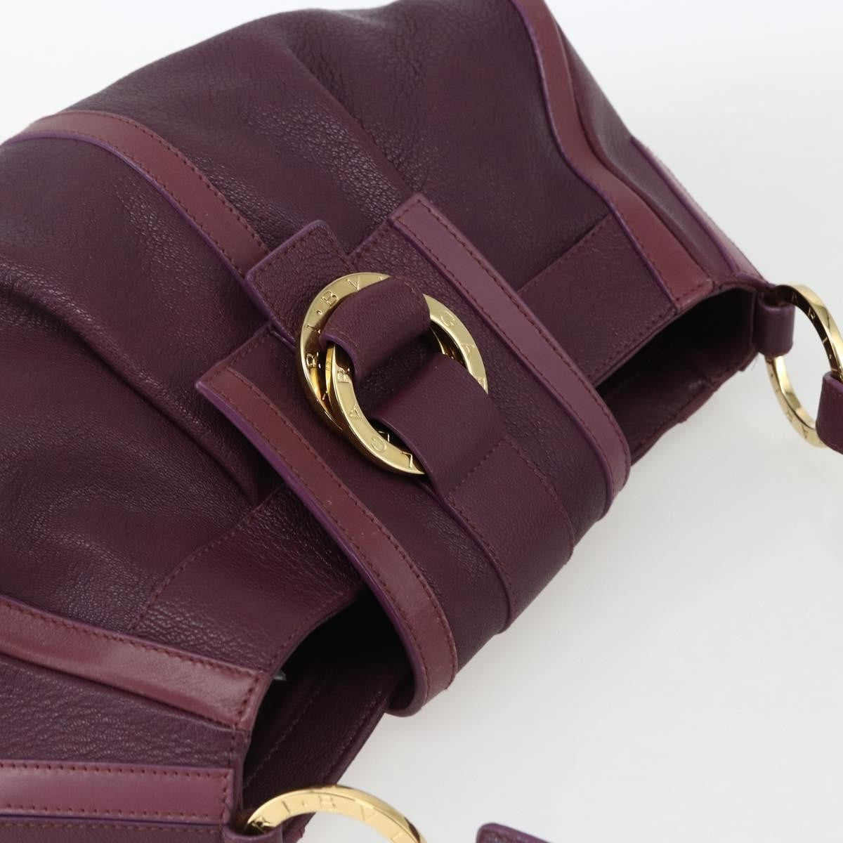 Bvlgari Chandra Satchel Leather, PURPLE, LEATHER, Shoulder bag