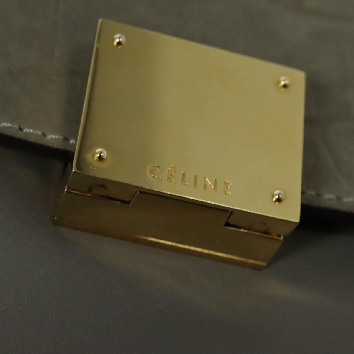 Celine Trapeze Bag Suede, GRAY, SUEDE, Handbag