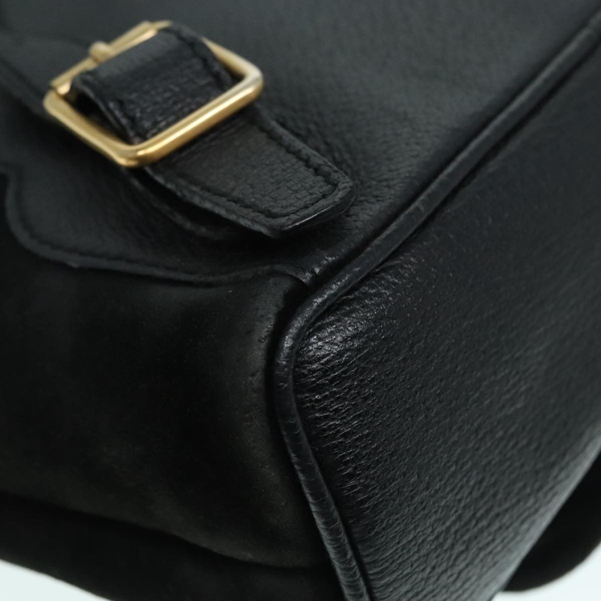 Gucci Vintage Bamboo Backpack Suede, BLACK, SUEDE, Backpack