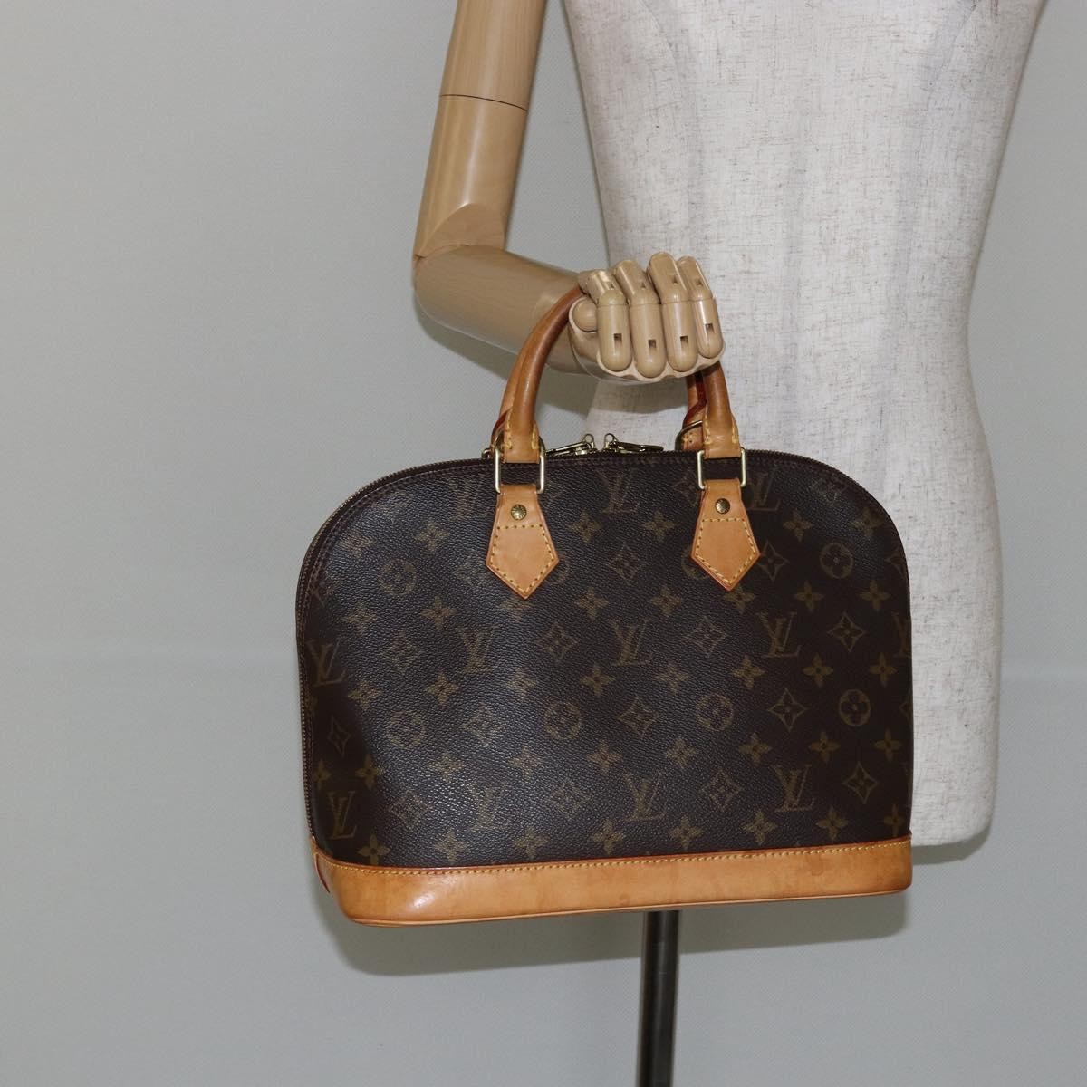 Louis Vuitton Alma Handbag Monogram Canvas, BROWN, CANVAS, Handbag