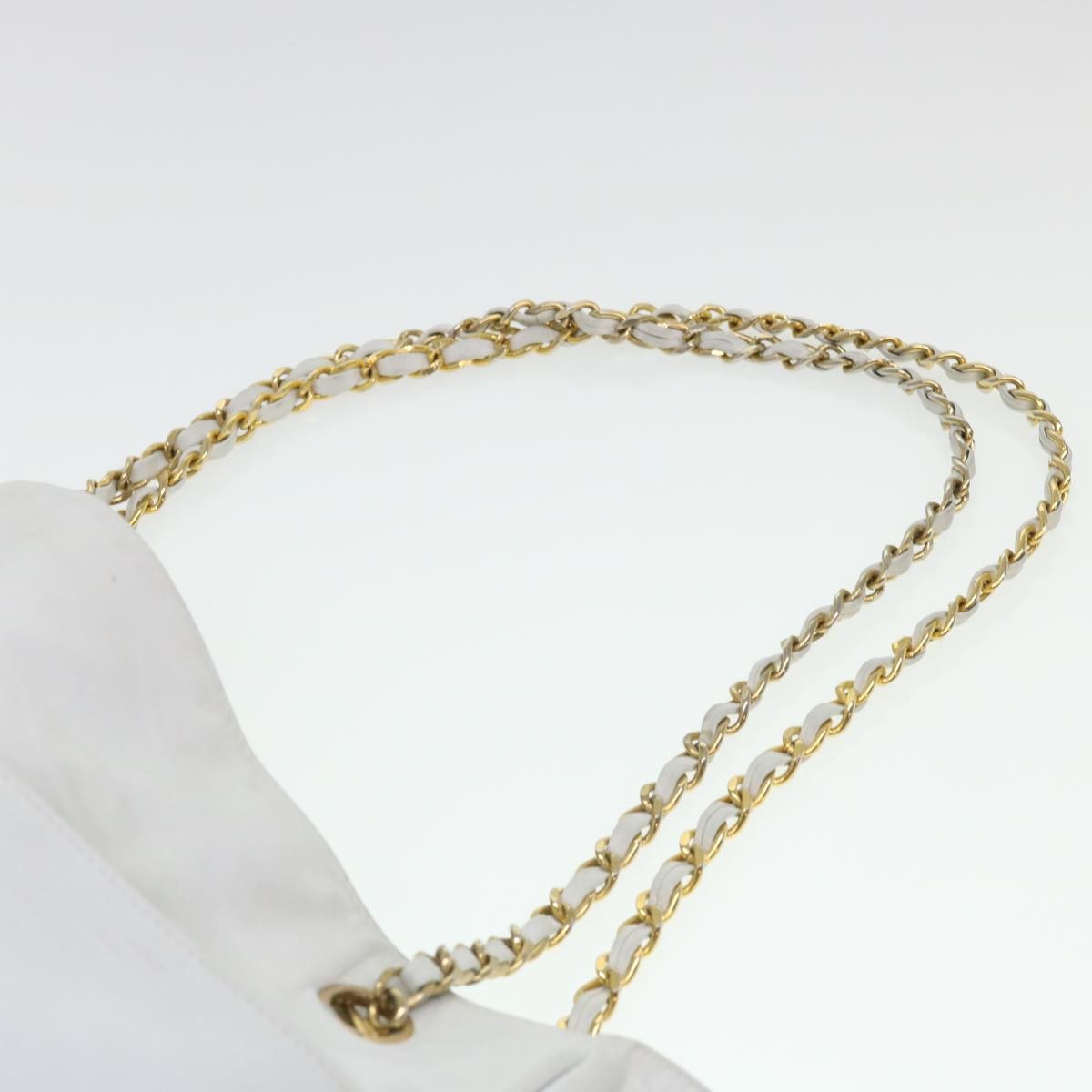 Chanel Vintage Shopping Tote Lambskin, WHITE, LEATHER, Shoulder bag