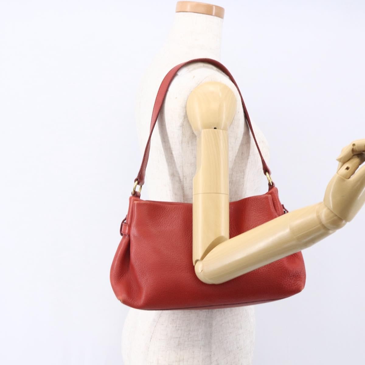 Salvatore Ferragamo Gancini Shoulder Bag Leather, RED, LEATHER, Shoulder bag