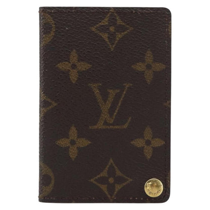 Louis Vuitton Porte Cartes Pression Card Case Monogram Canvas, BROWN, CANVAS, Card Holders