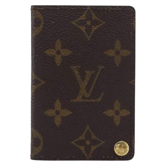 Louis Vuitton Porte Cartes Pression Card Case Monogram Canvas, BROWN, CANVAS, Card Holders