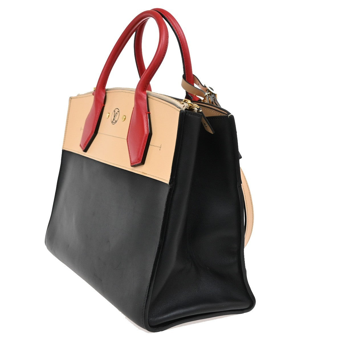 Louis Vuitton City Steamer Handbag Leather, BLACK, LEATHER, Handbag