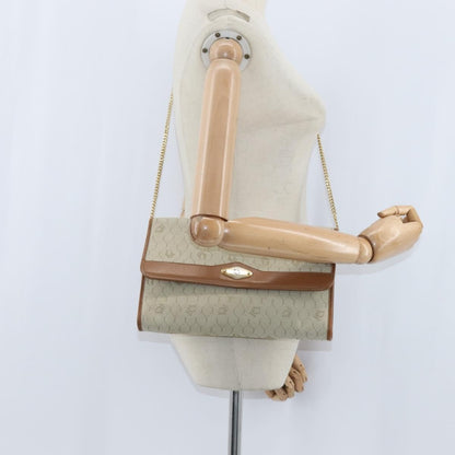 Christian Dior Vintage Honeycomb chain Canvas, BEIGE, CANVAS, Shoulder bag