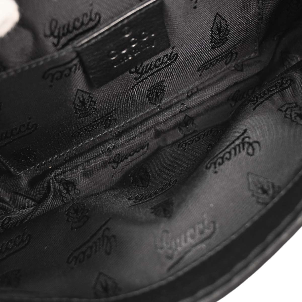 Gucci Vintage Handbag Leather, BLACK, LEATHER, Handbag