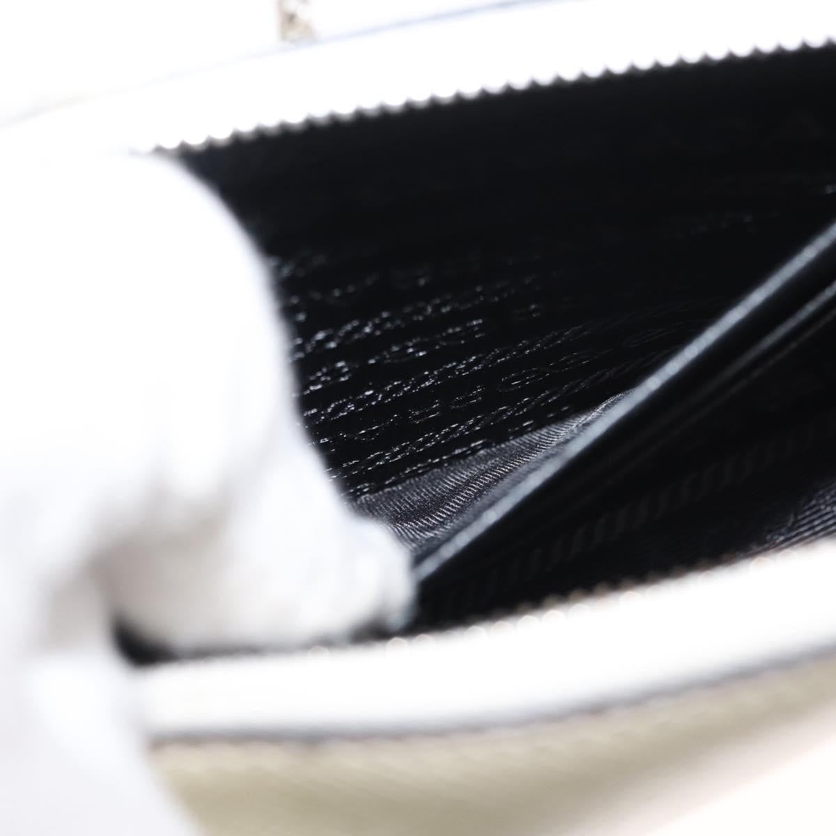 Prada Chain Crossbody Bag Vernice Saffiano Leather, WHITE, LEATHER, Shoulder bag