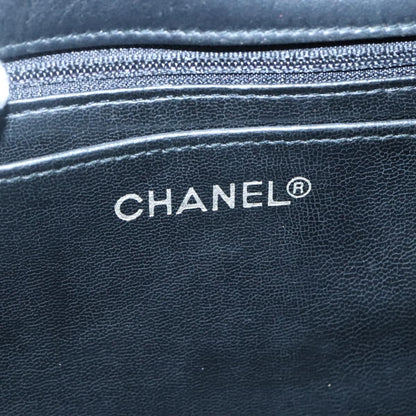 Chanel Vintage Full Flap Bag Quilted Lambskin, BLACK, LEATHER, Handbag