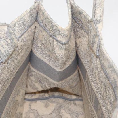 Christian Dior Book Tote Embroidered Canvas, GRAY, CANVAS, Tote bag