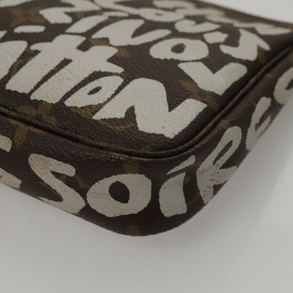 Louis Vuitton Pochette Accessoires Limited Edition Monogram Graffiti, WHITE, CANVAS, Clutche & pouche