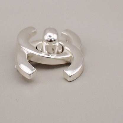 Chanel Vintage CC Turnlock Brooch Metal, SILVER, SILVER_PLATED, Brooch