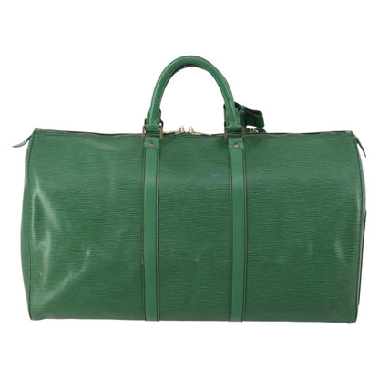Louis Vuitton Keepall Bag Epi Leather, GREEN, LEATHER, Travel bag