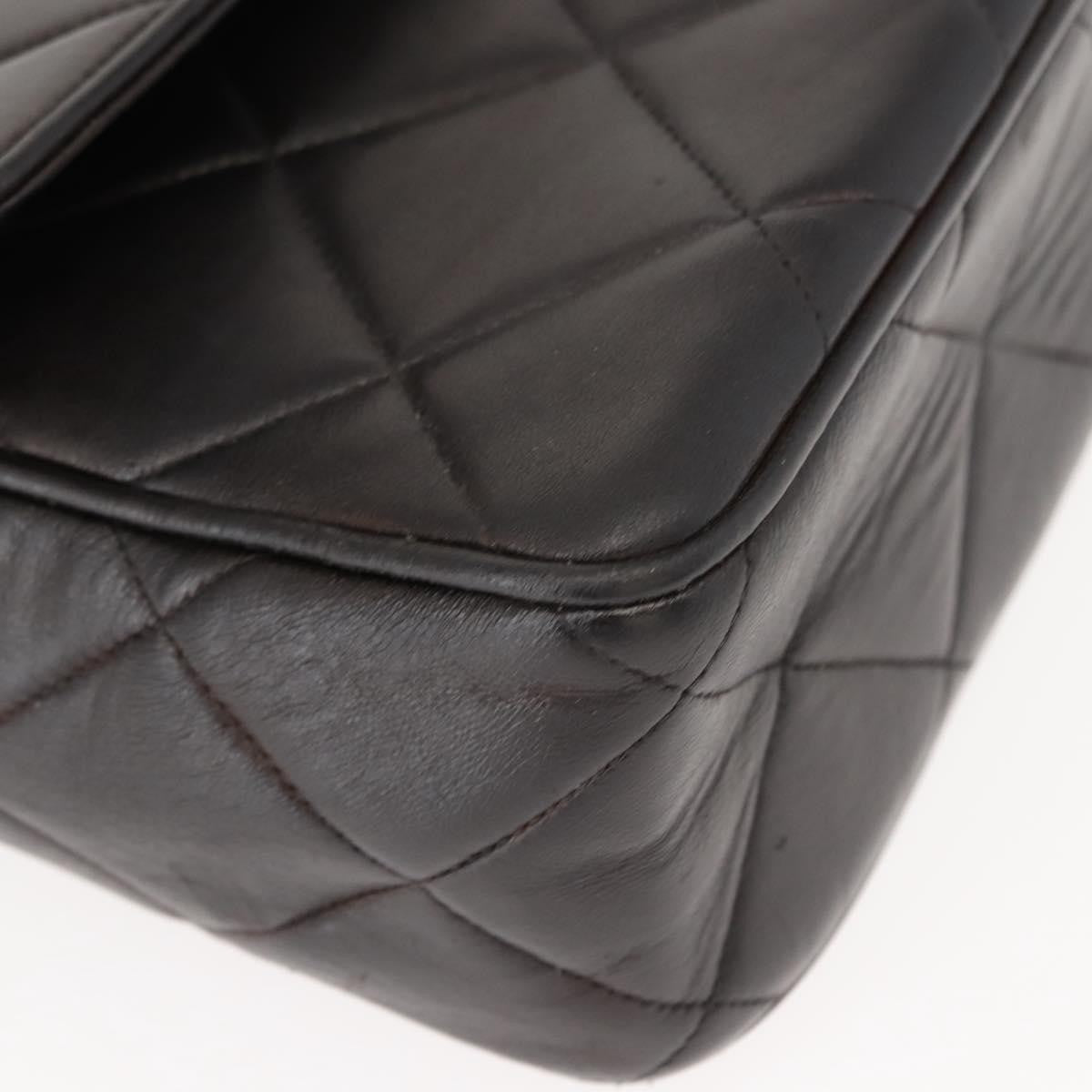 Chanel Vintage CC Square Flap Bag Quilted Lambskin, BROWN, LEATHER, Shoulder bag