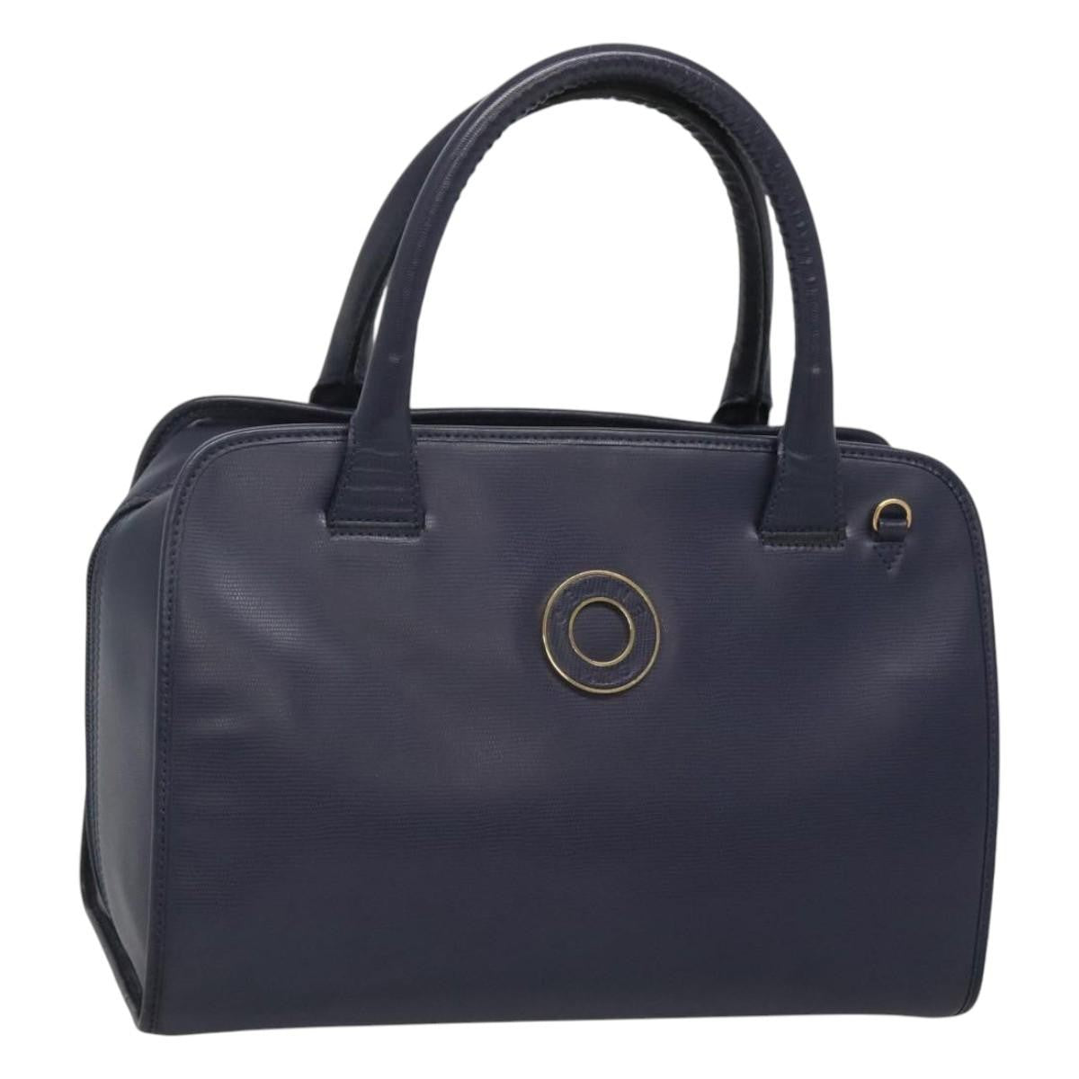 Celine Circle Logo Handbag Leather, BLUE, LEATHER, Handbag