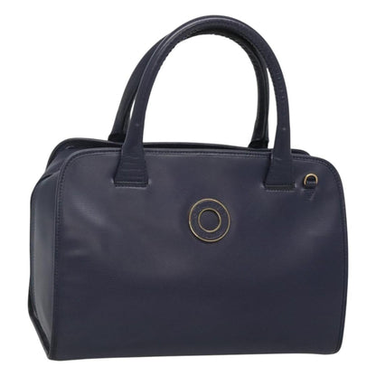 Celine Circle Logo Handbag Leather, BLUE, LEATHER, Handbag