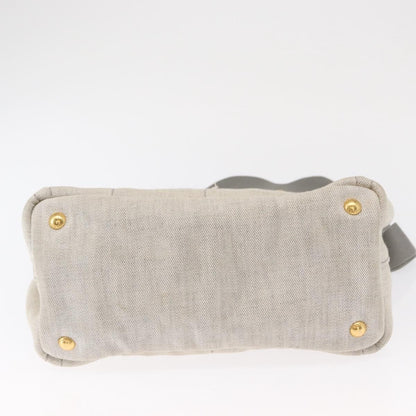 Prada Canapa Convertible Tote Canvas, GRAY, CANVAS, Tote bag