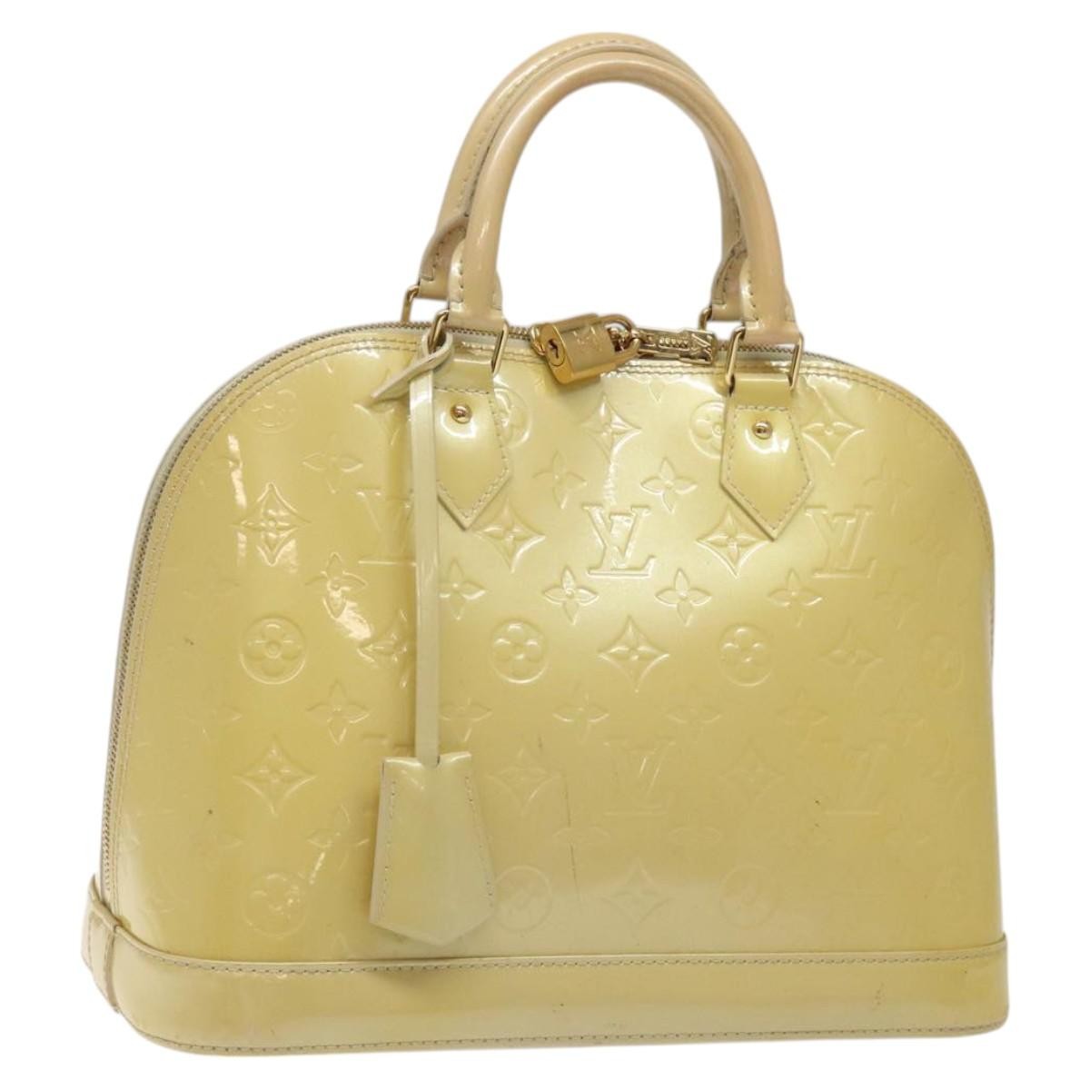 Louis Vuitton Alma Handbag Monogram Vernis, BEIGE, PATENT_LEATHER, Handbag