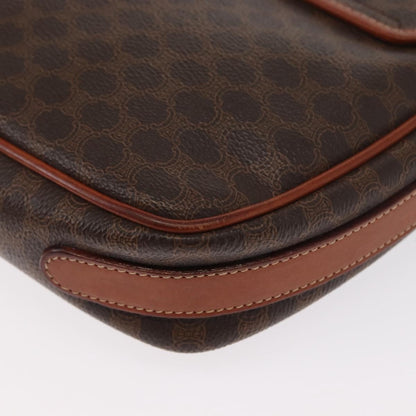Celine Vintage Macadam Shoulder Bag Canvas and Leather, BROWN, CANVAS, Shoulder bag