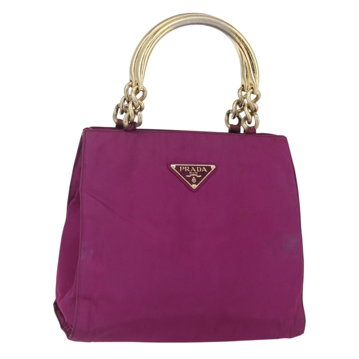 Prada Metal Handles Tote Tessuto, PURPLE, NYLON, Handbag