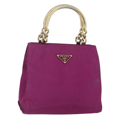 Prada Metal Handles Tote Tessuto, PURPLE, NYLON, Handbag