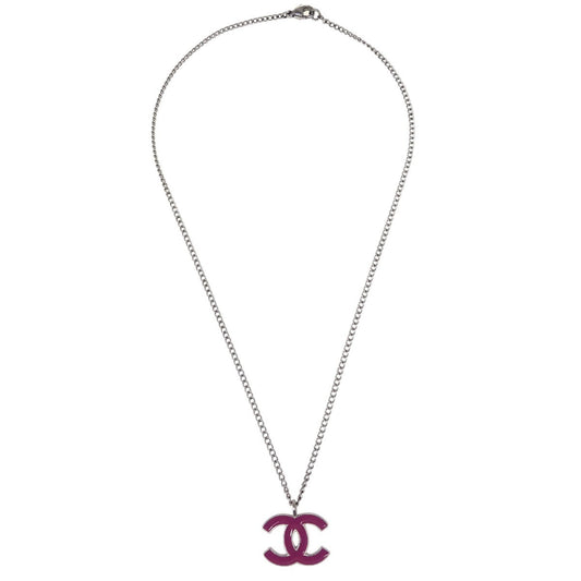 Chanel CC Pendant Necklace Metal, SILVER, SILVER_PLATED, Necklace