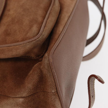 Gucci Vintage Bamboo Backpack Suede, BROWN, SUEDE, Backpack