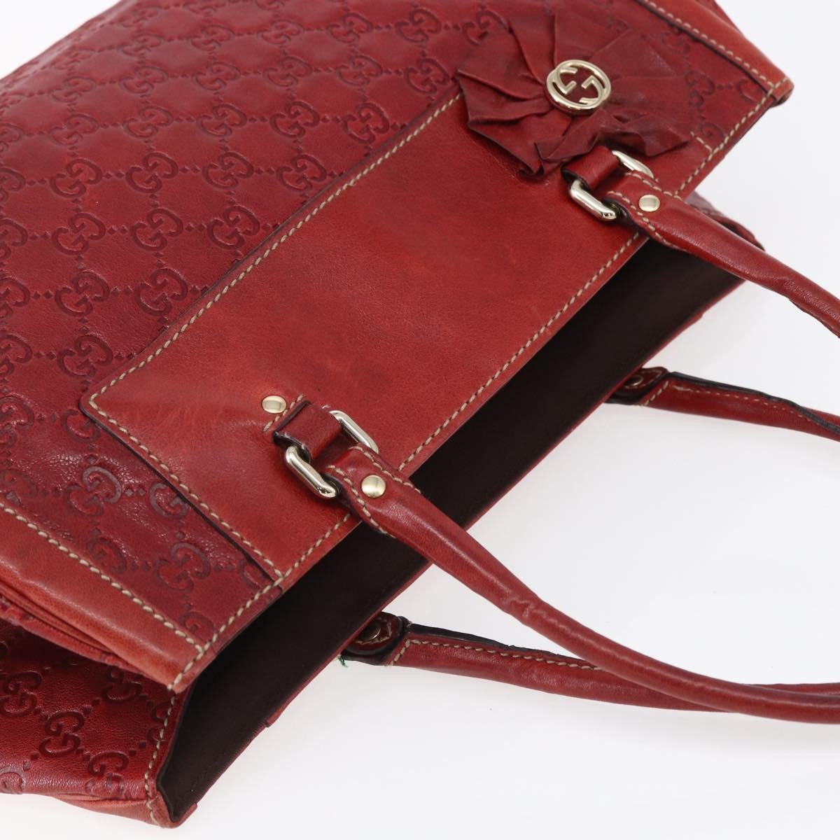 Gucci Vintage tote Leather, RED, LEATHER, Tote bag