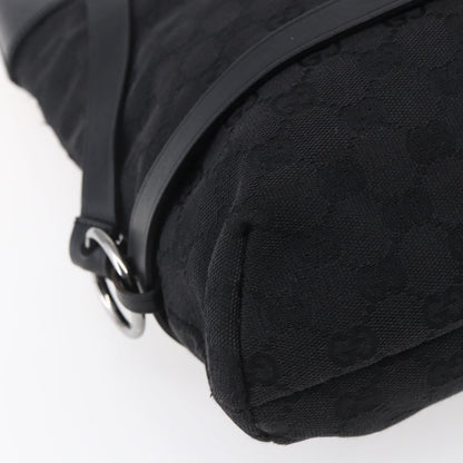 Gucci Vintage Harness Tote GG Canvas with Leather, BLACK, CANVAS, Tote bag