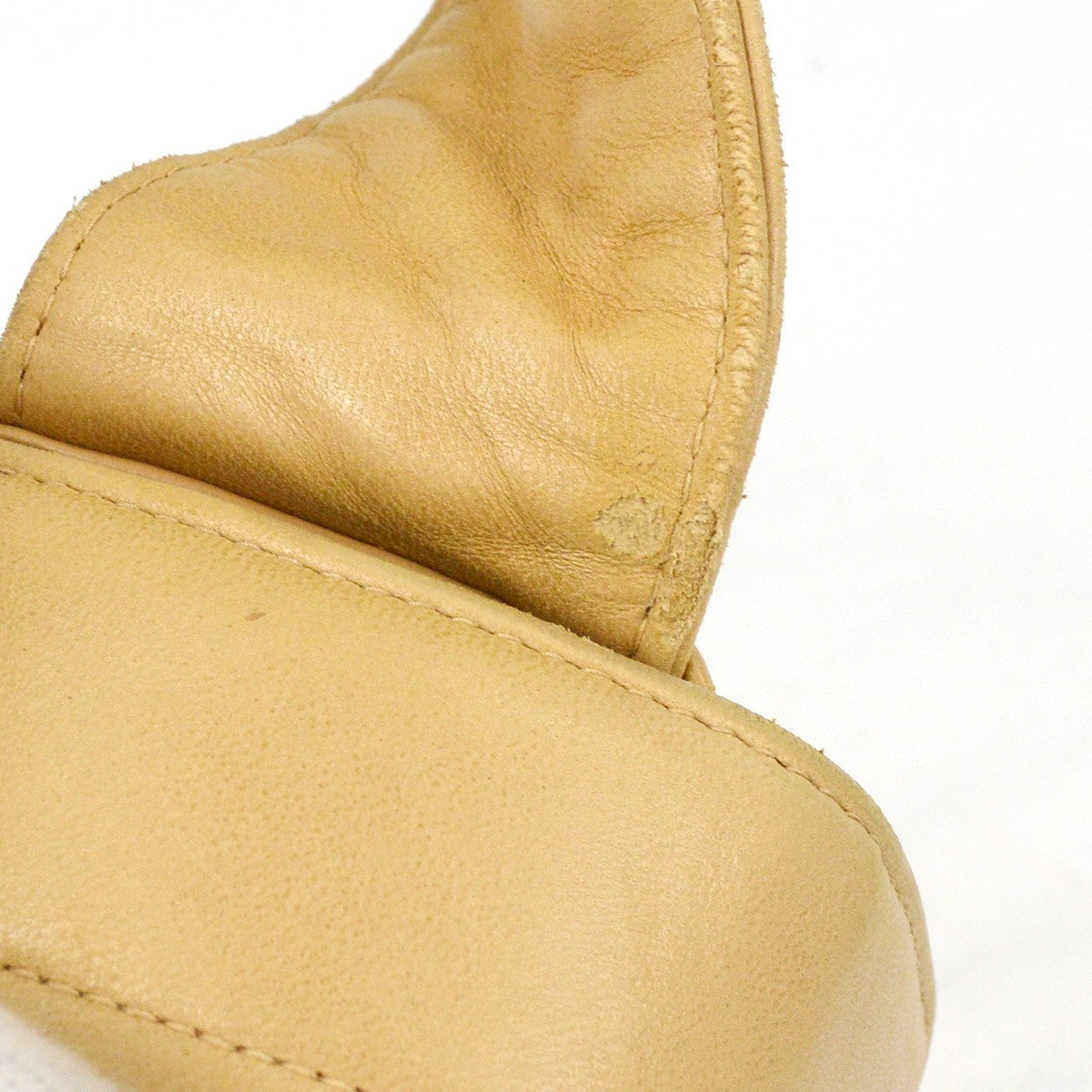 Chanel Vintage CC Flap Shoulder Bag Quilted Lambskin, BEIGE, LEATHER, Shoulder bag